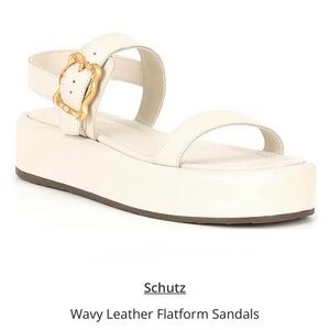 NEW NWT▪️Schutz▪️Wavy Leather Flatform Sandals ▪️